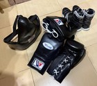 Wining Boxing Gear Set Gloves Headgear Groin Guard Nike Boxing Shoes Training