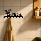 Bohemian Deer 5-hook Key Holder Wall Organizer Entryway Decor Holiday Gift