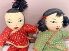 Miniature Antique Chinese Girl And Boy Doll Pair