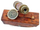 Antique-brass-telescope-marine-nautical-leather-pirate-spyglass-vintage-scope