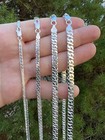 Real Dollar Cuban Link Chain Or Bracelet Solid 925 Sterling Silver Italy 2 5-6mm
