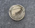 Textured Silver Tone Round Wave  Brooch Pin Unmarked