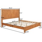 3-piece Bedroom Set With A King Size Bed And 2 Nightstands  Natural
