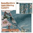 Floral Curtains For Bedroom 84 Inch Length 2 Panels Set  Rod Pocket Elegant F   