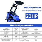 Mini Skid Steer Loader 22hp Tracked Loader 2 Cylinder With 2attachment Free Ship