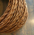 Bronze Twisted Rayon Covered Wire  Vintage Style Cloth Color Cord  Braided Cable