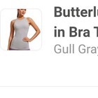 Yoga Crz Butterluxe Hip Length Built-in Bra Tanks High Neck M Grey New 
