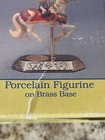 Vintage Peanuts Charlie Brown Carousel Horse Porcelain Figurine Brass Base