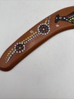Hand-painted Aboriginal Boomerang With Kangaroos Australian Style Wood Deco