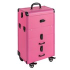 4 In 1 Rolling Zinc Alloy Makeup Train Case Salon Cosmetic Trolley Organizer Box