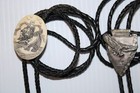 Southwestern 5 Fashion Costume Leather Bolo Tie Lot Scrimshaw Rattler Jn513