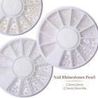 Mixed White Pearl 3d Nail Art Decoration Half Round Flatback Rhinestones Diy