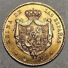 Spain  4 Escudos  1865  Almost Uncirculated   0971 Ounce Gold  6-pointed Star