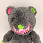 Creepy Zombie Bear Plush 14    Neon Green   Pink Horror Stuffed Animal