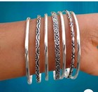 Solid 925 Sterling Silver Set Of 7 Bangle Handmade Statement All Size Bangle P02