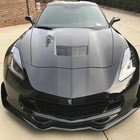Front Lip Splitter side Winglets For Corvette C7 Stage 5 Glossy Black 2014-2019