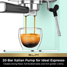 Slim Espresso Machine With Milk Frother  20 Bar Professional Italian Pump Espres