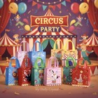 10pk Circus Party Goodie Bags Reusable Tote Style Favor Bags Kids Birthday