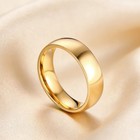 Stainless Steel 14k Gold Plated Ring Comfort Fit Plain Wedding Band Men Women
