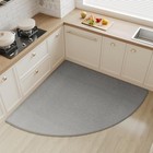 Corner Kitchen Rugs Non Slip Washable  Rubber Radius 47  Gray  narrow Edges 