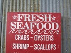 15 3 4  X 32 Inch Canvas Wood  fresh Seafood  Sign Nautical Fish Crab  i1c187d 