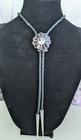Vintage Zuni Native American Sterling Silver   Inlay 1 Inch Sunface Bolo Tie