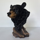 Dwk 9    Black Bear Head Bust Realistic Poly-resin Statue Figurine Cabin Decor