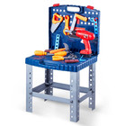 56pcs Kids Workbench Tool Set With Realistic Tools Pretend Play Construction