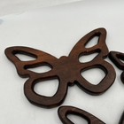 Vtg Mcm Wooden Wood Set Of 3 Butterfly Wall Art Mid Century Retro Boho Wall Deco