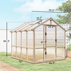 Outsunny 6 6 X 8 Ft  Polycarbonate Greenhouse Wooden Walk-in Greenhouse Kit