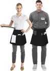 12 Pack Server Waist Aprons With 3 Pockets Short Waiter Waitress Kitchen Apron