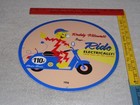 Vintage 56 Reddy Kilowatt Electric Scooter 11 3 4  Porcelain Metal Gasoline Sign