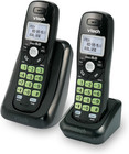 New Vtech Cs6114-21 Dect 6 0 2-handset Cordless Phone Caller Id Black