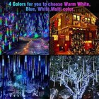 192 Led Solar Lights Meteor Shower Rain 8 Tube Tree Outdoor Light Xmas Decor