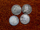 Canada Genuine Four Different  5 Cent Silver Coins  10 R2