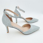 Women s Pointed Buckle Pump Shiny Formal Shoes High Heels Ankle Strap Shoes Chic