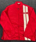 Vtg Budweiser Racing Jacket Red Full Zip Windbreaker Large Beer Racing Usa