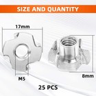 Mewudecor M5 T-nut  Barrel Length 7mm  304 Stainless Steel Threaded Insert  4   