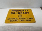 Vintage U s  Forest Service Property Boundary Metal Sign National Forest