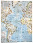 1968-6 Vintage Map Atlantic Ocean   Ocean Floor National Geographic  -  345 