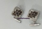 Natural Smoky Quartz Gemstones With 925 Sterling Silver Cufflinks For Men s  746