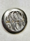 Vintage Antique Sterling Silver Ornate Monogram Brooch Pin 2  Round Openwork 30g