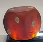 Honey Amber Cherry Catalin Bakelite Dice Rolux Desk Thermometer