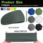 Kids Solid Color Headbands - 6 Pcs Athletic Sweatbands  Football