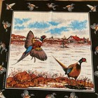 2 Vintage Bandannas Scarve Hunting Pheasant Duck Print Usa Poly cotton 21 75x22   