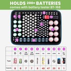 Battery Organizer Storage Holder Case Box With Tester Checker Bt-168  Blue 