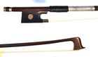 Bausch German Violin Bow  4 4  Sterling   Black  8-gon  Fully-lined Ebony Frog