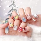 10pcs Handmade Christmas Press On Nails Short Square Fake Nails 3d Santa Claus 