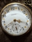 Antique 1901 Waltham Pocket Watch Runs Ornate Dial 20 Yr Gold Filled Case Chain