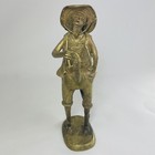 Vintage Brass Man Musician Figurine 9 5    Tall X 3    Wide Unique